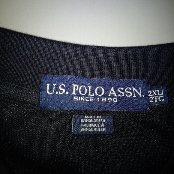 Men's U.S. Polo Assn. Black Polo Shirt with Red Logo - Picture 2 of 3